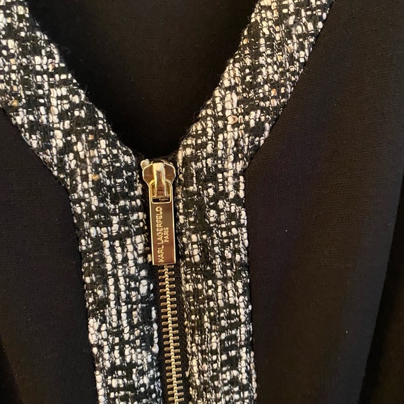 Karl Lagerfeld Paris, 6, front zip tweed shirt dress, front pockets, stunning!! - Picture 4 of 7